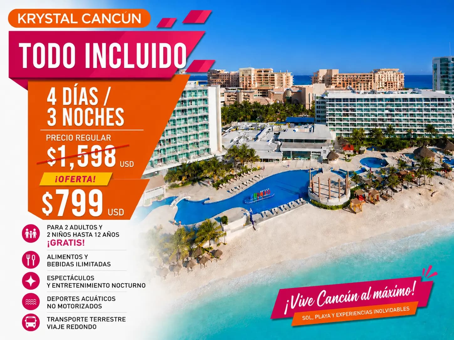 Promoción Grand Oasis Cancún 3 noches
